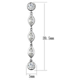 Rhodium Brass Earrings with AAA Grade CZ  in Clear