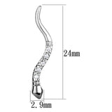 Rhodium Brass Earrings with AAA Grade CZ  in Clear