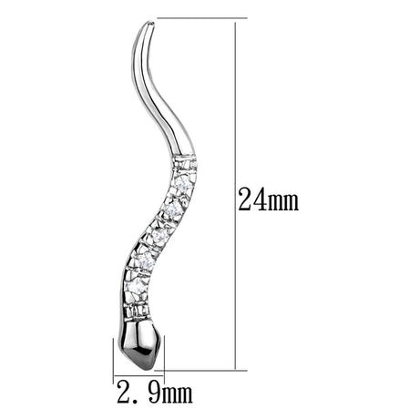 Rhodium Brass Earrings with AAA Grade CZ  in Clear