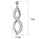 Rhodium Brass Earrings with AAA Grade CZ  in Clear