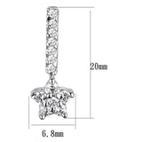Rhodium Brass Earrings with AAA Grade CZ  in Clear