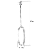 Rhodium Brass Earrings with AAA Grade CZ  in Clear