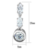 Rhodium Brass Earrings with AAA Grade CZ  in Clear