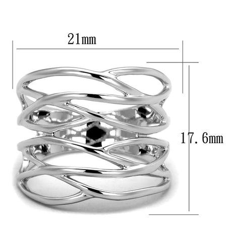 Rhodium Brass Ring with No Stone