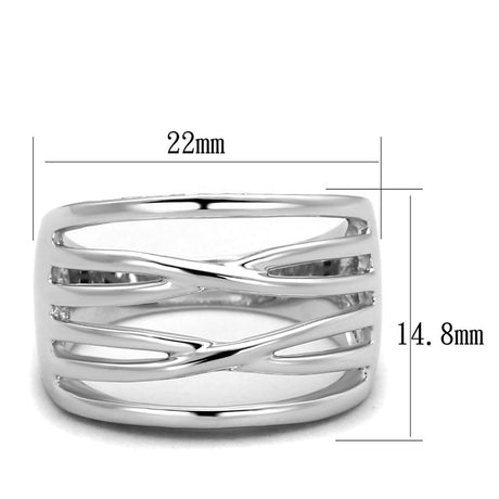 Rhodium Brass Ring with AAA Grade CZ  in Clear