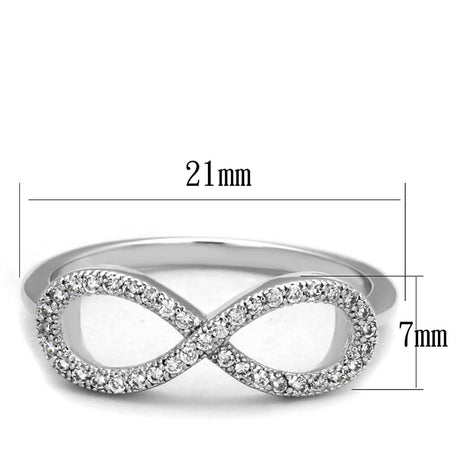 Rhodium Brass Ring with AAA Grade CZ  in Clear
