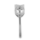 Rhodium Brass Ring with AAA Grade CZ  in Clear