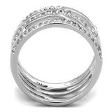 Rhodium Brass Ring with AAA Grade CZ  in Clear