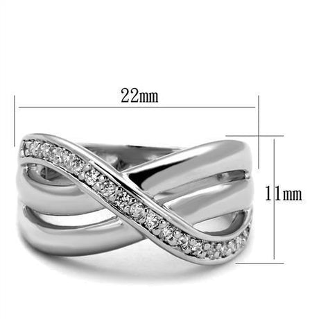 Rhodium Brass Ring with AAA Grade CZ  in Clear