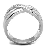 Rhodium Brass Ring with AAA Grade CZ  in Clear