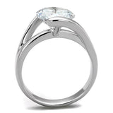 Rhodium Brass Ring with AAA Grade CZ  in Clear