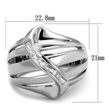 Rhodium Brass Ring with AAA Grade CZ  in Clear