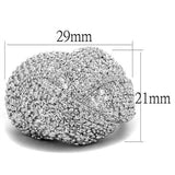 Rhodium Brass Ring with AAA Grade CZ  in Clear