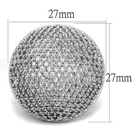 Rhodium Brass Ring with AAA Grade CZ  in Clear