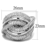 Rhodium Brass Ring with AAA Grade CZ  in Clear