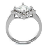Rhodium Brass Ring with AAA Grade CZ  in Clear