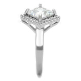 Rhodium Brass Ring with AAA Grade CZ  in Clear