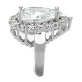 Rhodium Brass Ring with AAA Grade CZ  in Clear