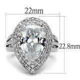 Rhodium Brass Ring with AAA Grade CZ  in Clear
