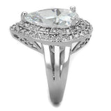 Rhodium Brass Ring with AAA Grade CZ  in Clear