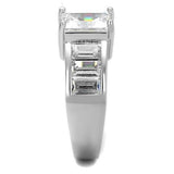 Rhodium Brass Ring with AAA Grade CZ  in Clear