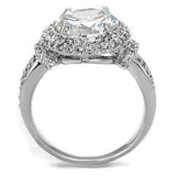Rhodium Brass Ring with AAA Grade CZ  in Clear