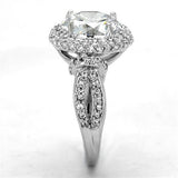 Rhodium Brass Ring with AAA Grade CZ  in Clear