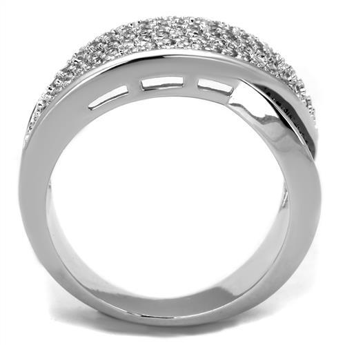 Rhodium + Ruthenium Brass Ring with AAA Grade CZ  in Black Diamond