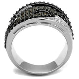 Rhodium + Ruthenium Brass Ring with AAA Grade CZ  in Multi Color