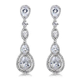 Rhodium Brass Jewelry Sets with AAA Grade CZ  in Clear