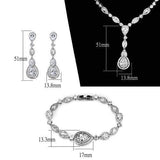 Rhodium Brass Jewelry Sets with AAA Grade CZ  in Clear