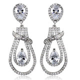 Rhodium Brass Jewelry Sets with AAA Grade CZ  in Clear