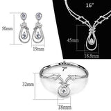 Rhodium Brass Jewelry Sets with AAA Grade CZ  in Clear