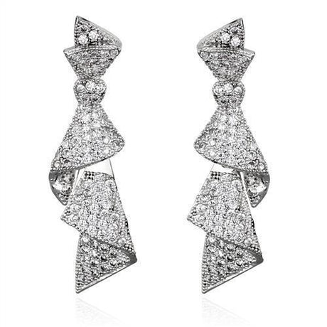 Rhodium Brass Jewelry Sets with AAA Grade CZ  in Clear