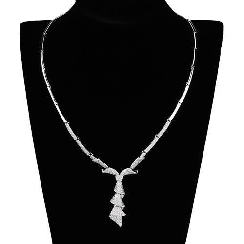 Rhodium Brass Jewelry Sets with AAA Grade CZ  in Clear