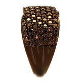 IP Coffee light Brass Ring with AAA Grade CZ  in Light Coffee