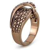 IP Coffee light Brass Ring with AAA Grade CZ  in Light Coffee