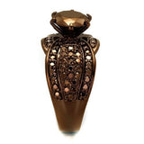 IP Coffee light Brass Ring with AAA Grade CZ  in Light Coffee