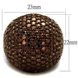 IP Coffee light Brass Ring with AAA Grade CZ  in Light Coffee