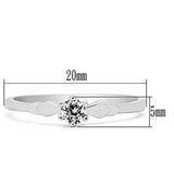 Rhodium Brass Ring with AAA Grade CZ  in Clear