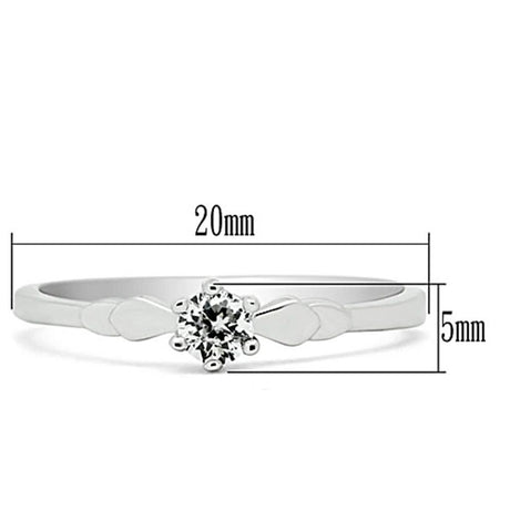 Rhodium Brass Ring with AAA Grade CZ  in Clear