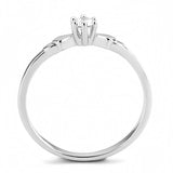 Rhodium Brass Ring with AAA Grade CZ  in Clear