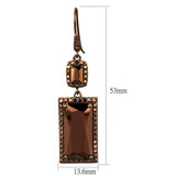 IP Coffee light Brass Earrings with AAA Grade CZ  in Light Coffee