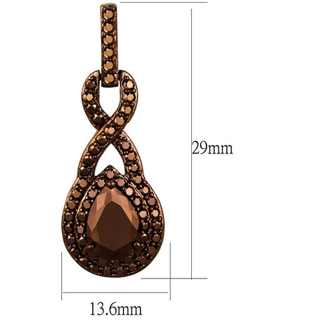 IP Coffee light Brass Earrings with AAA Grade CZ  in Light Coffee
