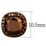 IP Coffee light Brass Earrings with AAA Grade CZ  in Light Coffee