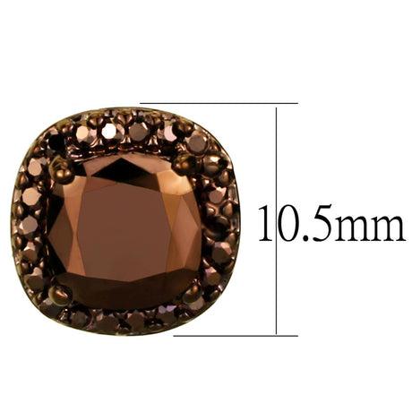 IP Coffee light Brass Earrings with AAA Grade CZ  in Light Coffee