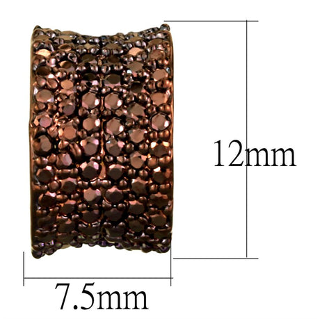 IP Coffee light Brass Earrings with AAA Grade CZ  in Light Coffee