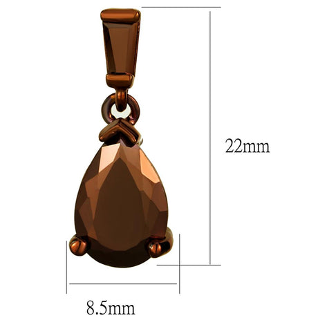 IP Coffee light Brass Earrings with AAA Grade CZ  in Light Coffee