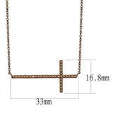 IP Coffee light Brass Chain Pendant with AAA Grade CZ  in Light Coffee