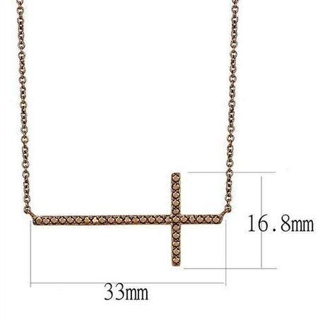 IP Coffee light Brass Chain Pendant with AAA Grade CZ  in Light Coffee